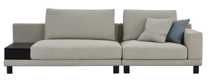 Villa Sectional Sofa Hotel Public Area L Shaped Fabric Upholstered Sofa