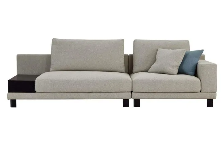 Villa Sectional Sofa Hotel Public Area L Shaped Fabric Upholstered Sofa